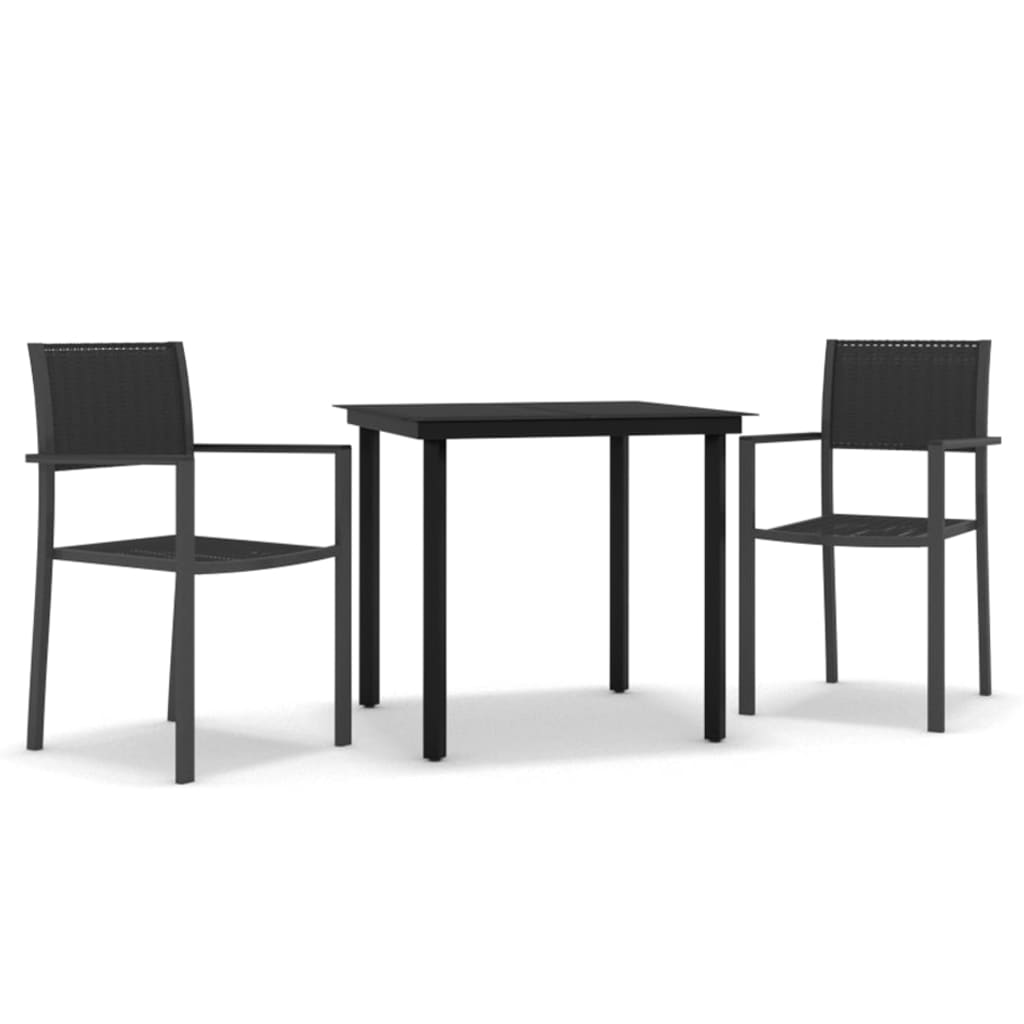 vidaXL 3dílný zahradní jídelní set černý