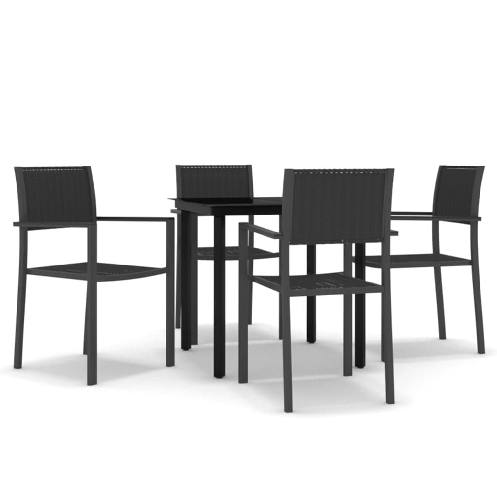 vidaXL 5-delige Tuinset zwart