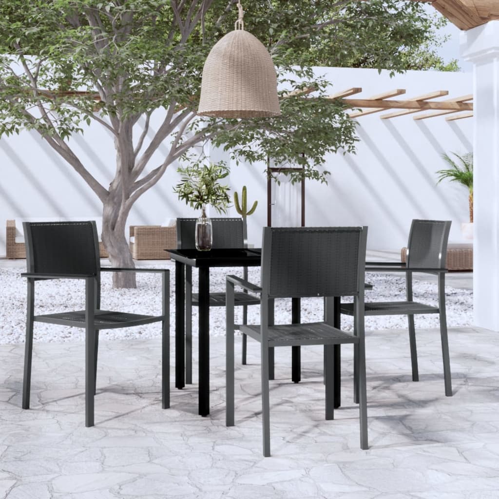 vidaXL Set de mobilier de grădină, 5 piese, negru gradina
