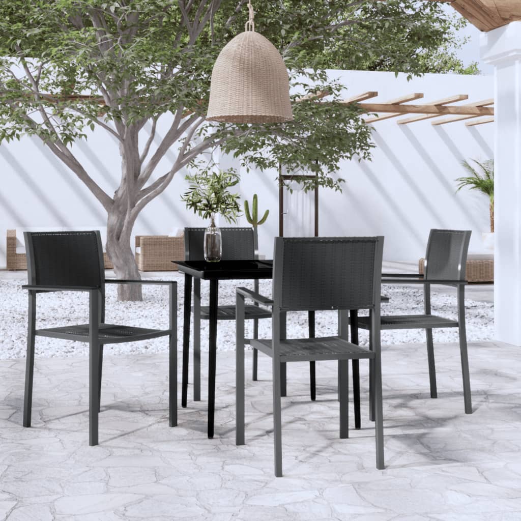 vidaXL Set mobilier de grădină, 5 piese, negru gradina imagine noua