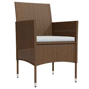 vidaXL Ensemble &agrave; manger de jardin coussins 9 pcs Marron/noir