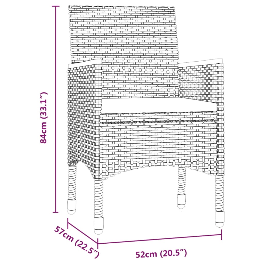 Zestaw mebli ogrodowych - Stół 200x100cm, 8 krzeseł, czarne