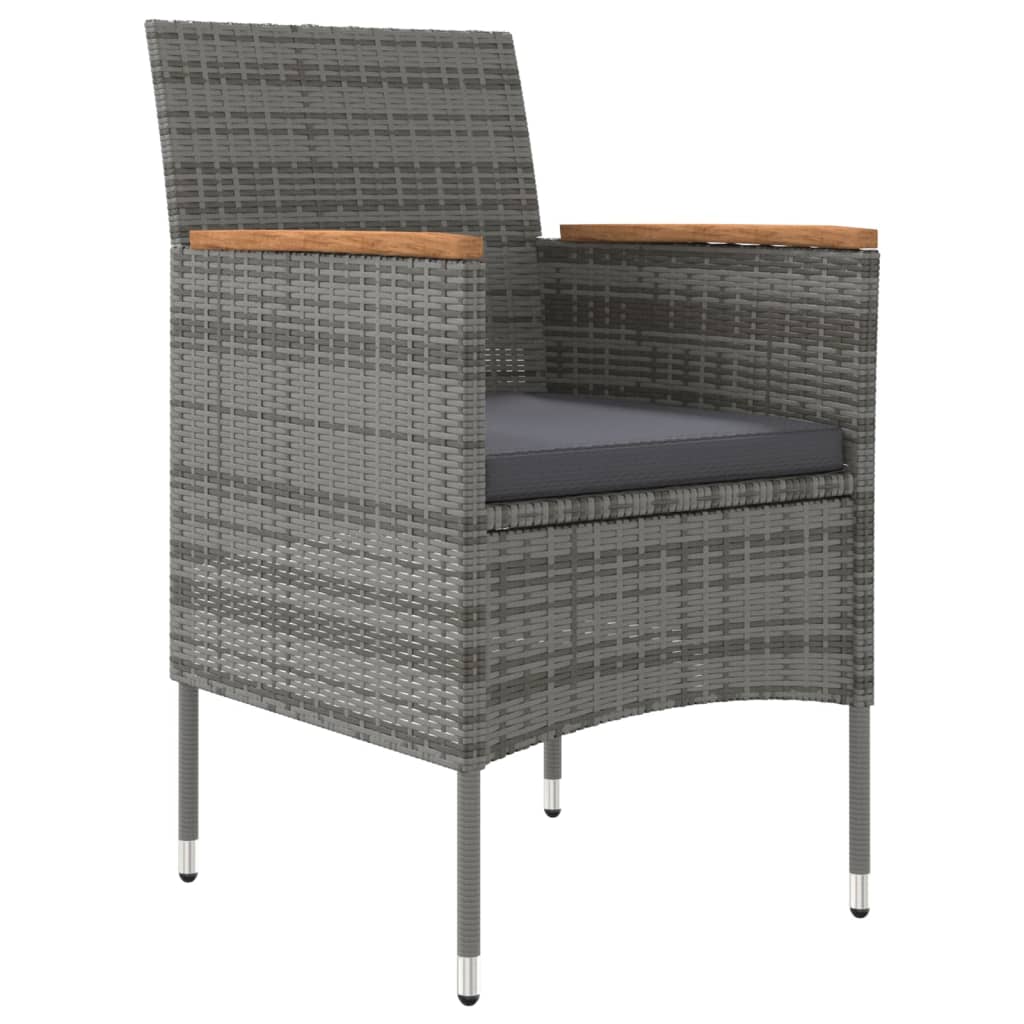 Thumbnail - vidaXL 7-tlg. Garten-Essgruppe mit Kissen Grau und Schwarz