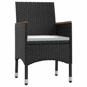 vidaXL Set de masă pentru grădină, 7 piese, cu perne, negru