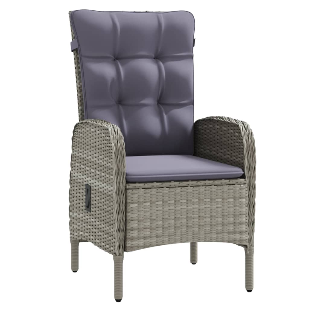 Thumbnail - vidaXL 5-tlg. Garten-Essgruppe mit Kissen Grau und Schwarz