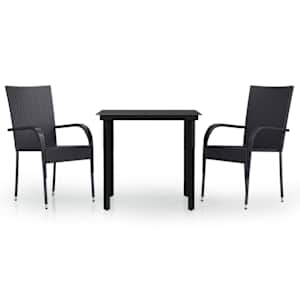vidaXL 3-osaline aiam&ouml;&ouml;bli komplekt, must