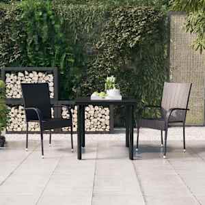 Vrtna jedilna garnitura 3-delna črna