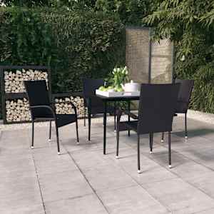 Vrtna jedilna garnitura 5-delna črna