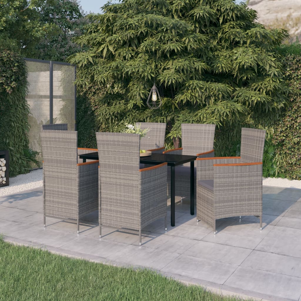 vidaXL Set mobilier pentru grădină cu perne, 7 piese, gri vidaxl.ro