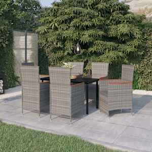 Vrtna jedilna garnitura 7-delna z blazinami siva