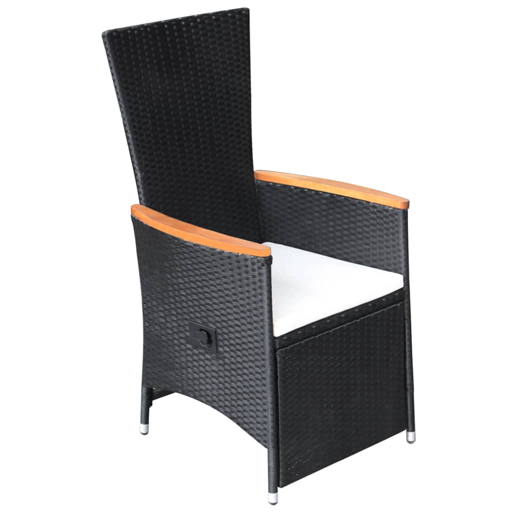 

vidaXL 7-delige Tuinset met kussens zwart