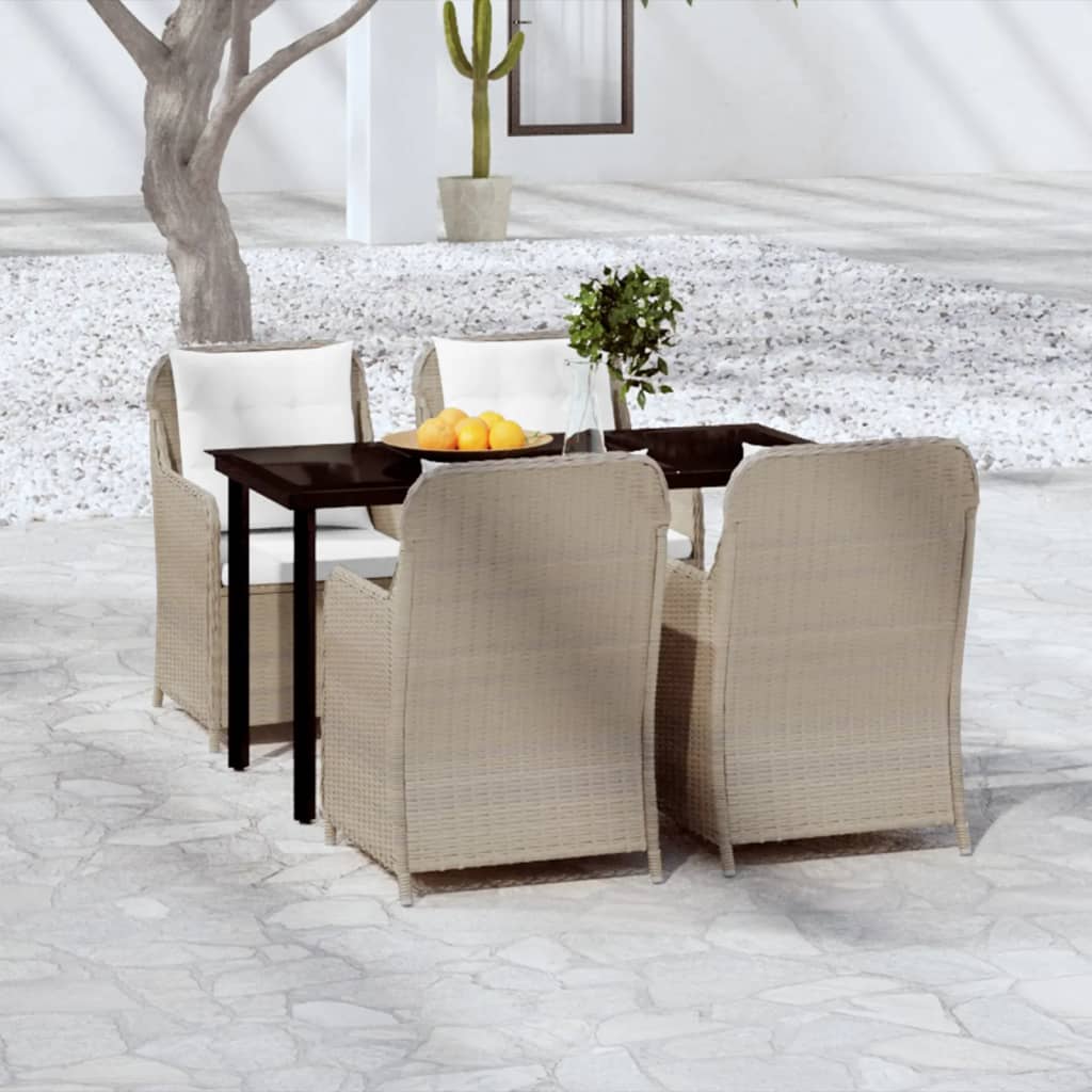 vidaXL 5 Piece Garden Dining Set Brown