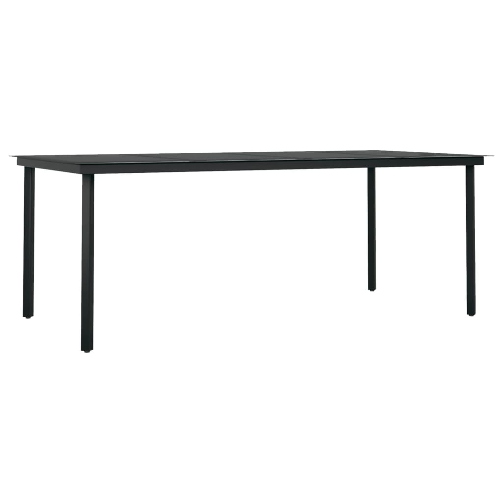 Set mobilier pentru grădină, 9 piese, negru