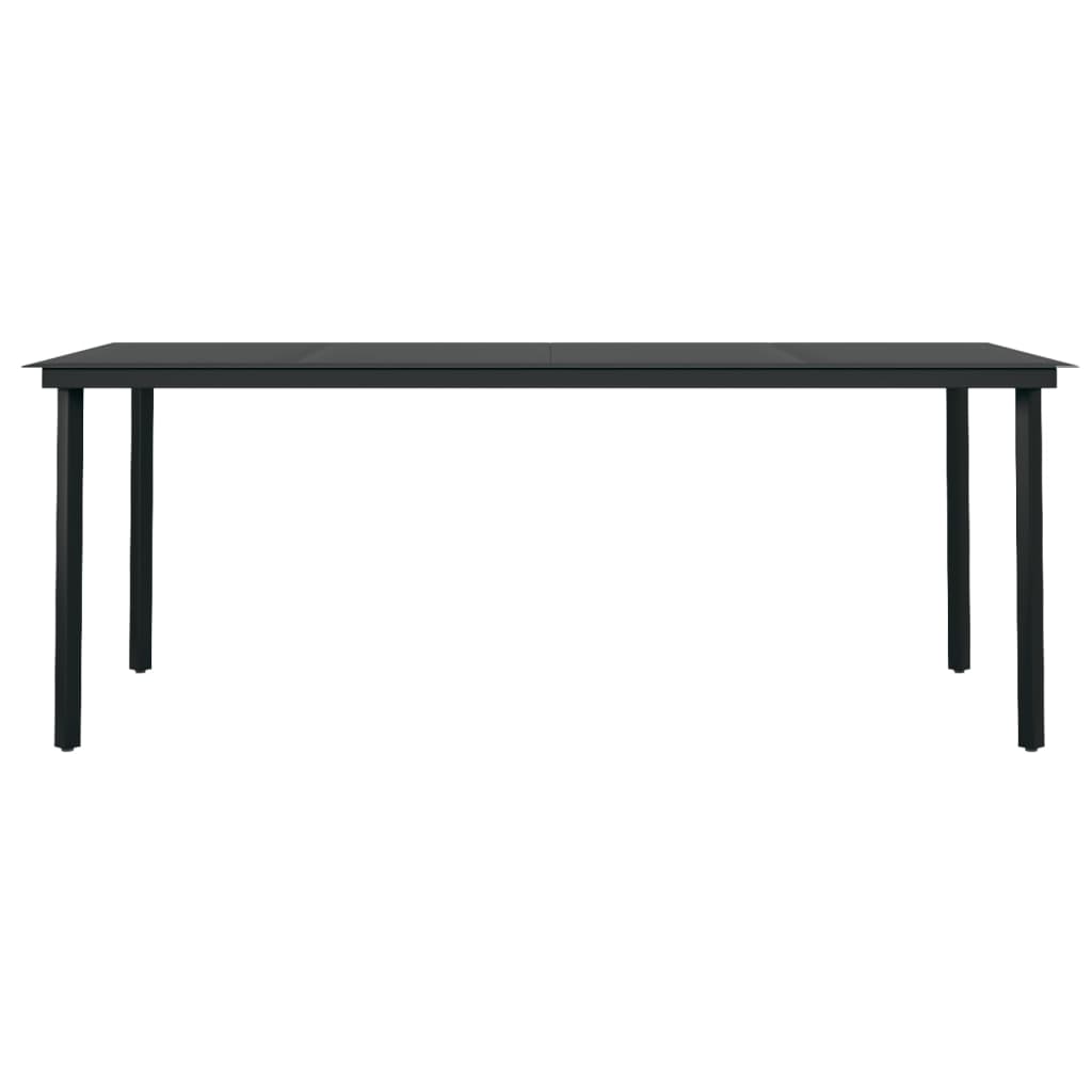 Set mobilier pentru grădină, 9 piese, negru