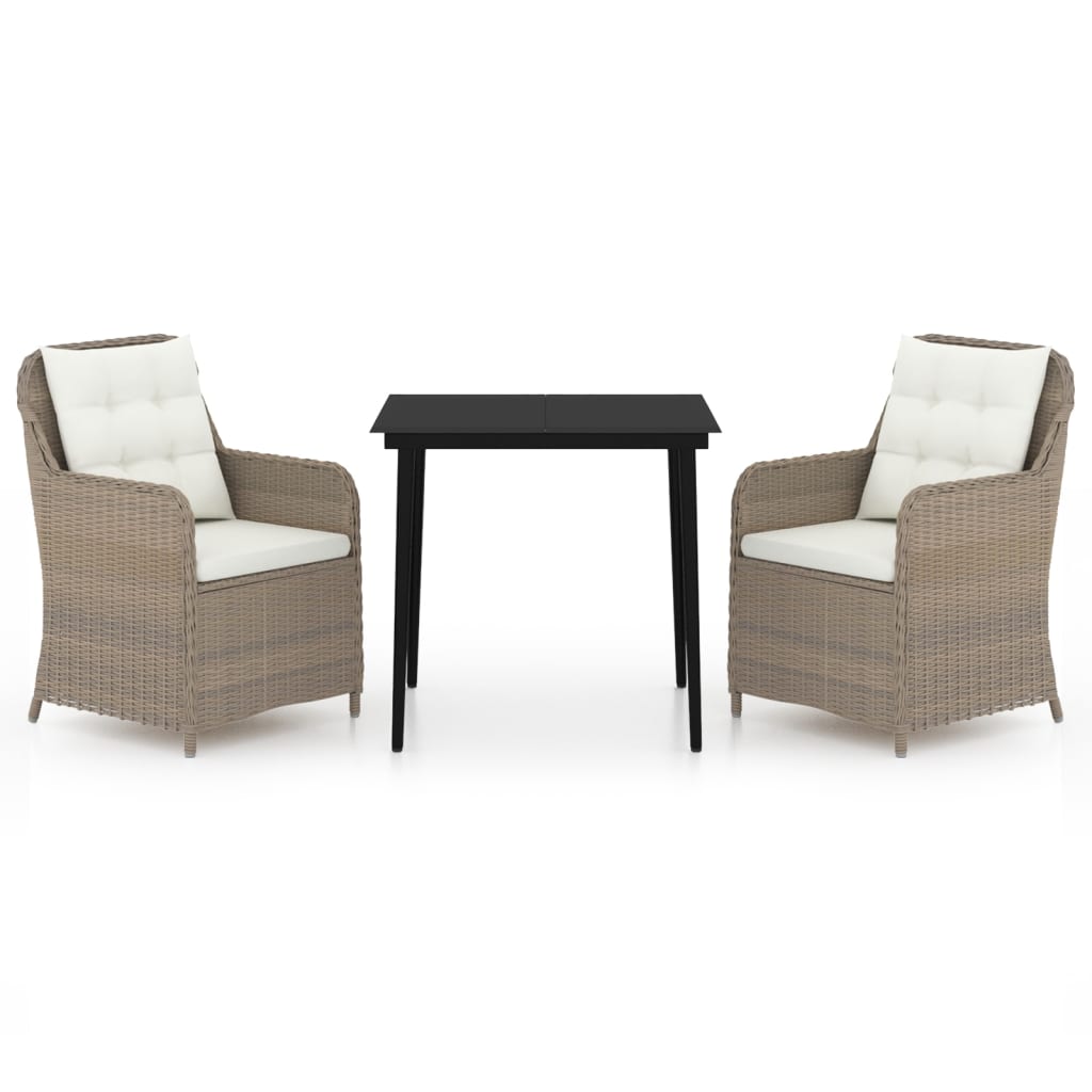 Thumbnail - vidaXL 3-tlg. Garten-Essgruppe Braun