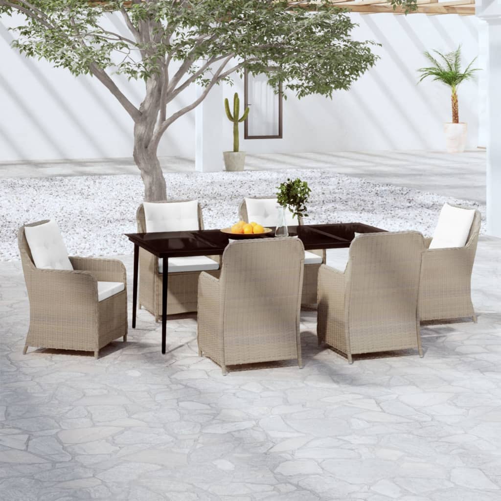 vidaXL Set de mobilier pentru grădină, 7 piese, maro gradina