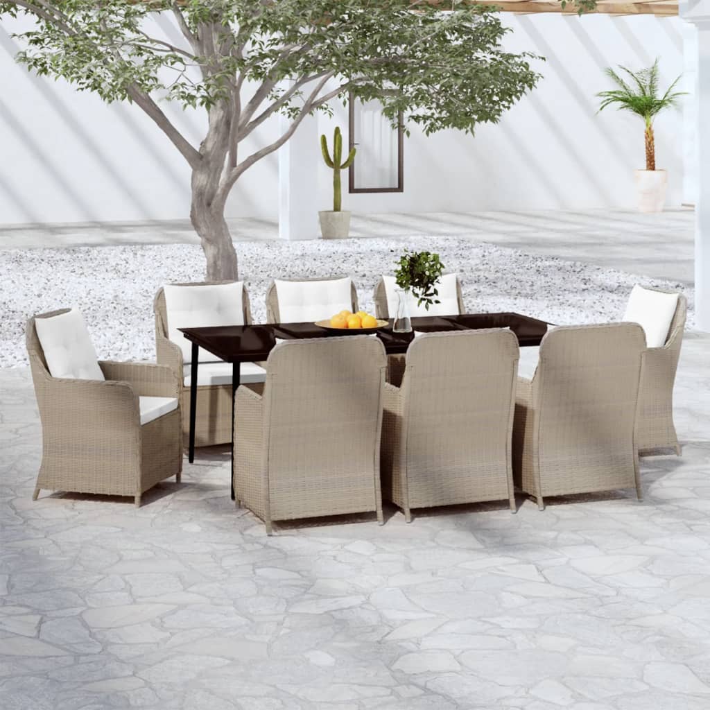 vidaXL Set de mobilier pentru grădină, 9 piese, maro