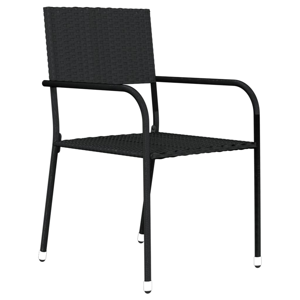 Set de mobilier pentru grădină, 5 piese, negru