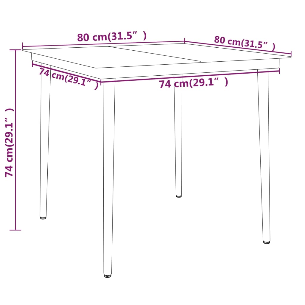 Set de mobilier pentru grădină, 5 piese, negru