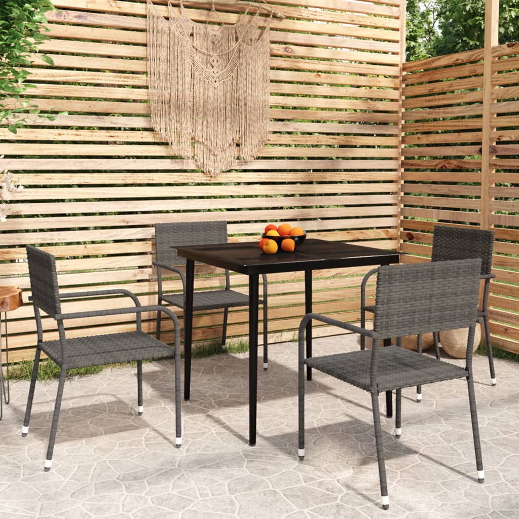 Vidaxl Set Mobilier Pentru Gradina, 5 Piese, Gri