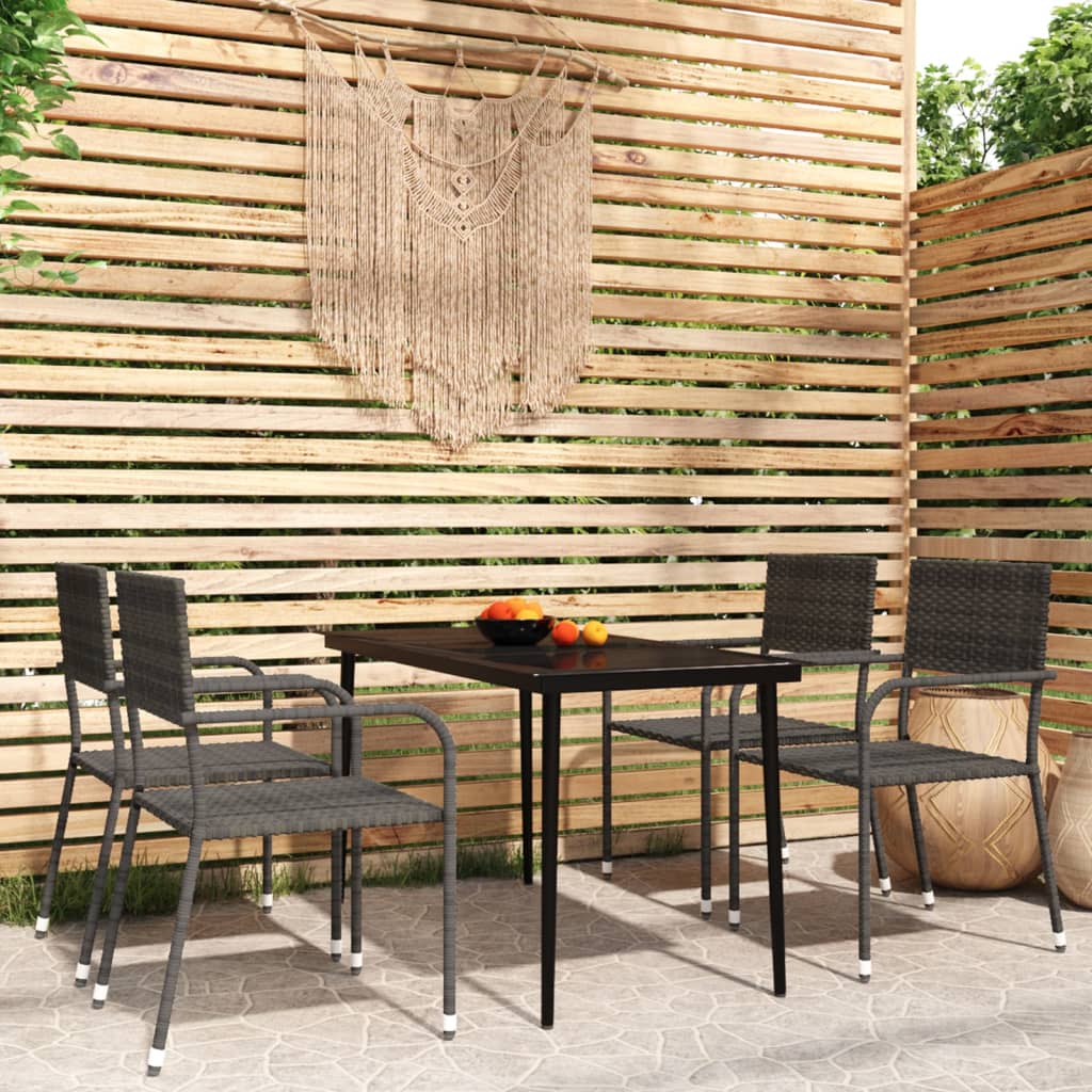 vidaXL Set mobilier pentru grădină, 5 piese, gri