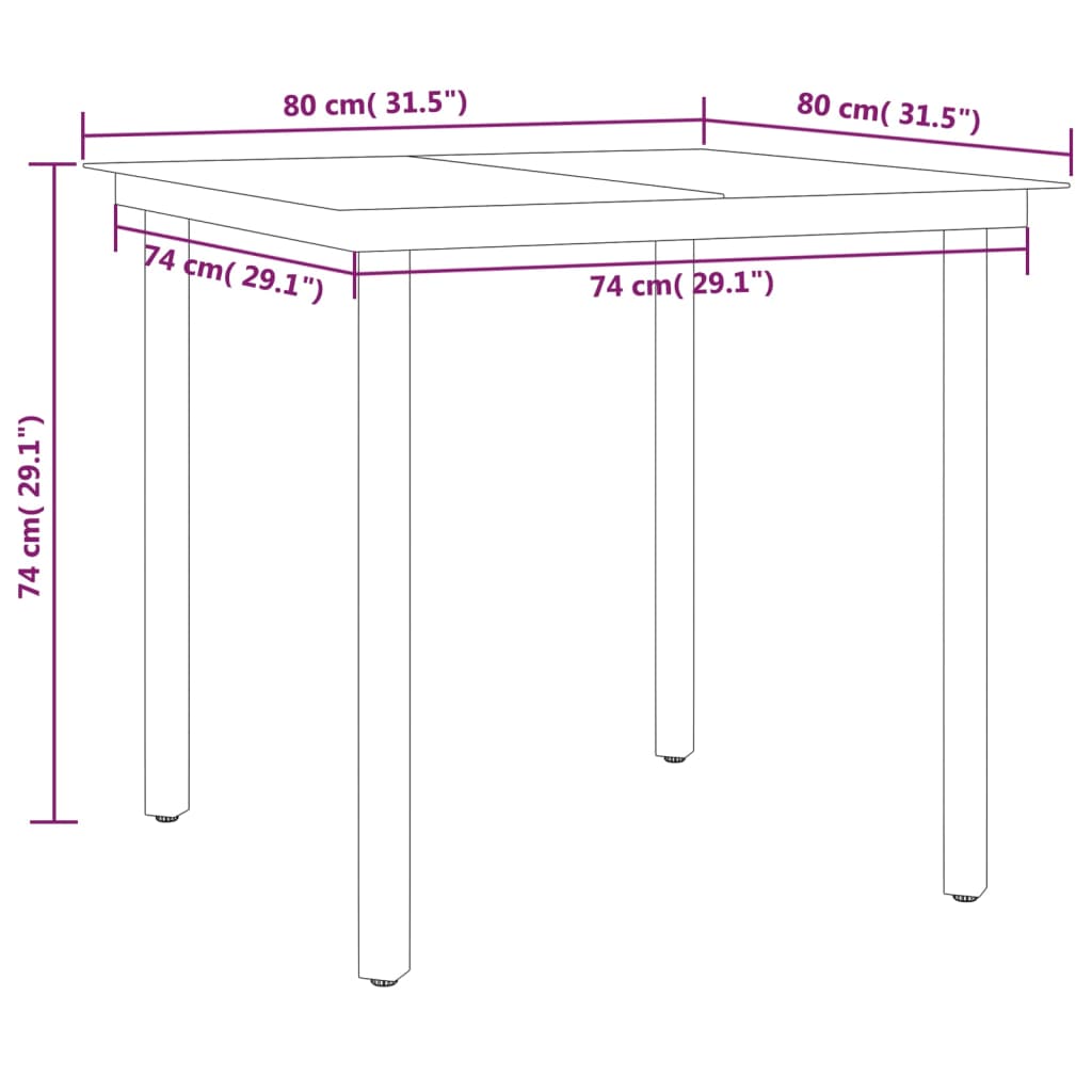 Set mobilier de grădină, 3 piese, negru