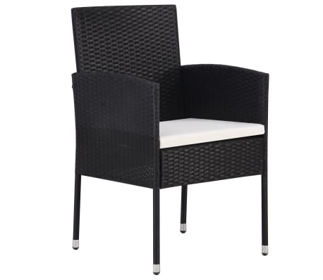 vidaXL Ensemble &agrave; manger de jardin 9 pcs Noir