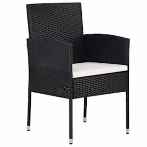vidaXL Ensemble &agrave; manger de jardin 9 pcs Noir