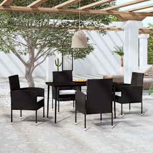 Vrtna jedilna garnitura 5-delna črna