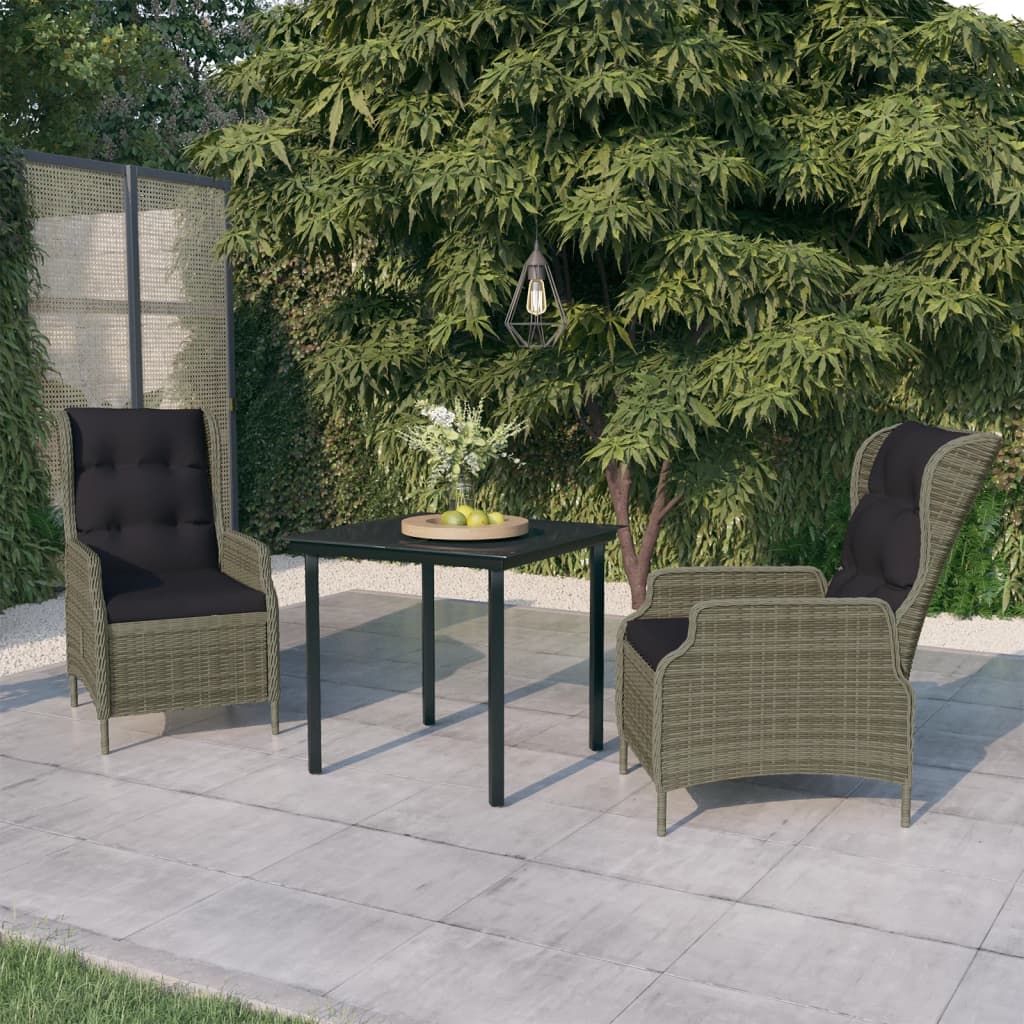 vidaXL Set mobilier pentru grădină, 3 piese, maro Gradina imagine noua