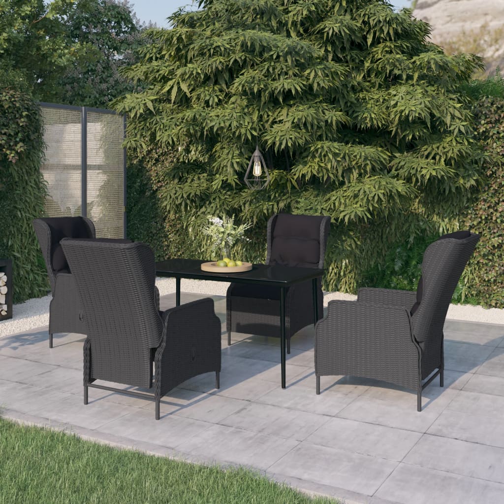 vidaXL Set mobilier pentru grădină, 5 piese, gri închis grădină imagine model 2022