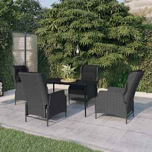 5dílný zahradní jídelní set tmavě šedý - obrázek 1