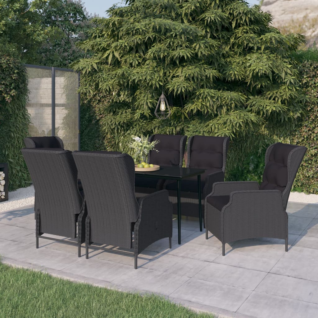 vidaXL Set mobilier pentru grădină, 7 piese, gri închis gradina