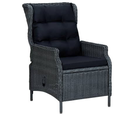 vidaXL Ensemble &agrave; manger de jardin 9 pcs Gris fonc&eacute;