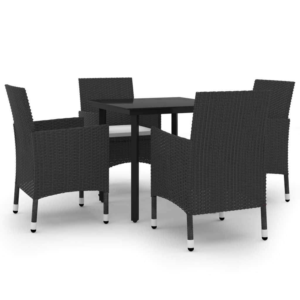 Thumbnail - vidaXL 5-tlg. Garten-Essgruppe mit Auflagen Poly Rattan und Glas