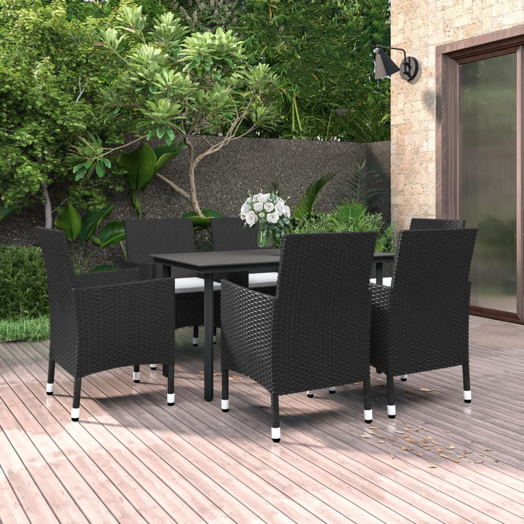 vidaXL Set mobilier de grădină cu perne, 7 piese, poliratan și sticlă Gradina imagine noua