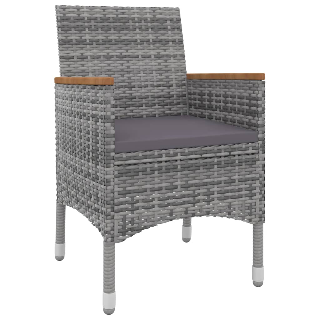 vidaXL 5-delige Tuinset met kussens poly rattan en glas afbeelding