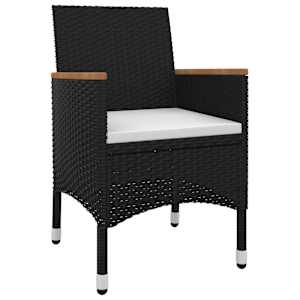 vidaXL Garden Dining Set Black PE rattan Large Seats Plenty