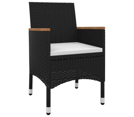 vidaXL Garden Dining Set Black PE Rattan 9-Piece Seats Lots