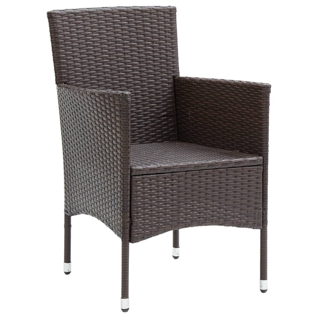 Garden Dining Chairs 4 Pcs Poly Rattan Brown VidaXL 15 width=274