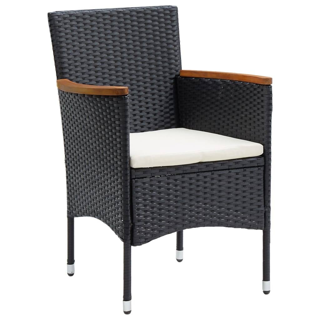 vidaXL 4 db fekete polyrattan kerti étkezőszék