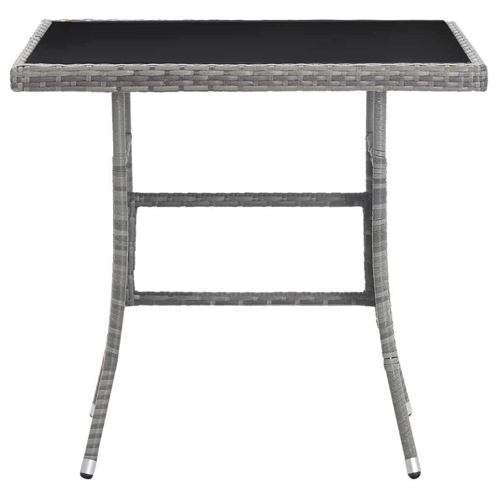 vidaXL Tuintafel 80x80x74 cm poly rattan grijs afbeelding