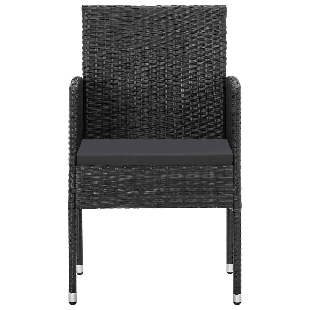 Thumbnail - vidaXL Gartenstühle mit Kissen in Schwarz 4 Stk. Schwarz Polyrattan