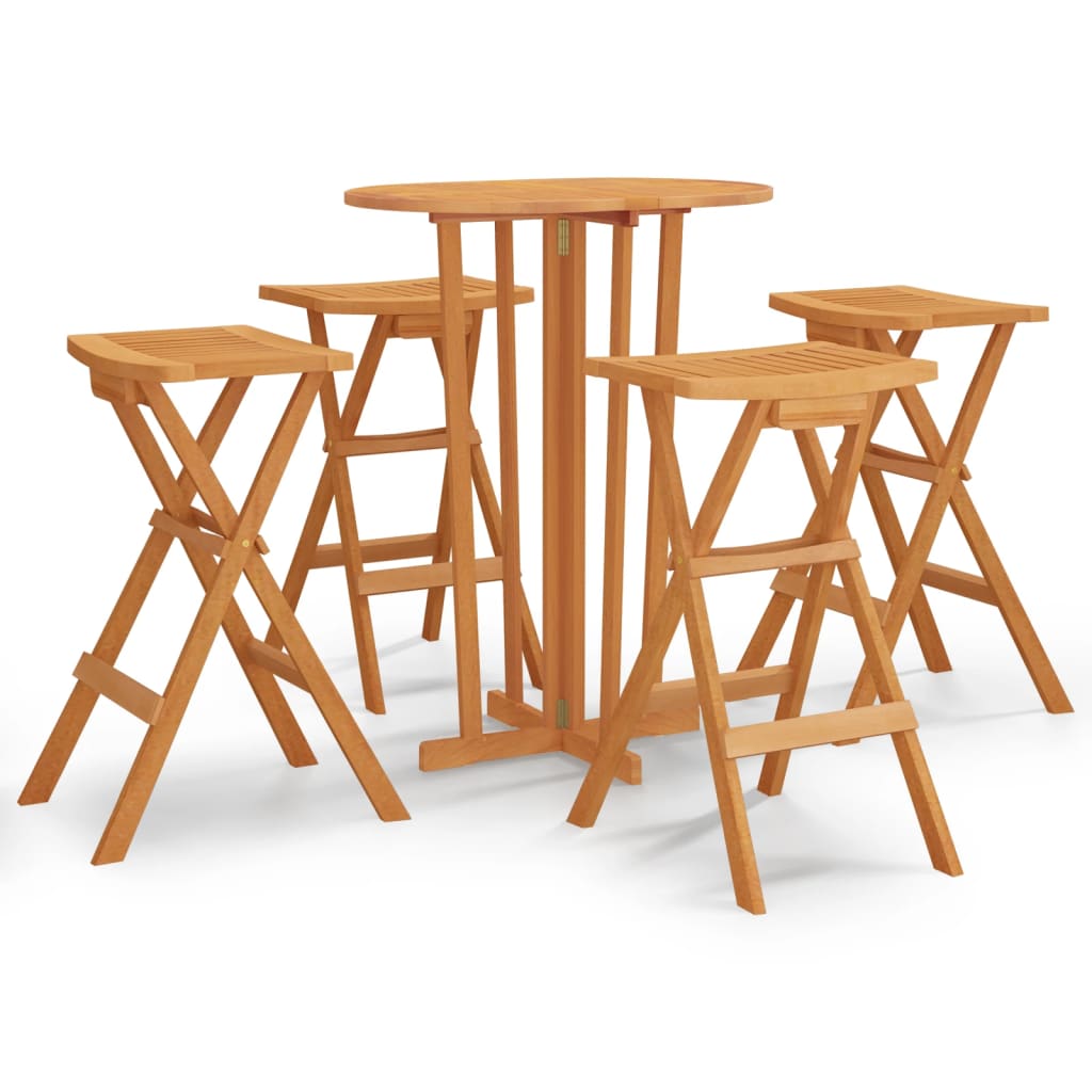 Thumbnail - vidaXL 5-tlg. Bar-Set Klappbar Massivholz Teak