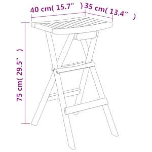 5dílný skládací barový set masivní teakové dřevo - obrázek 8
