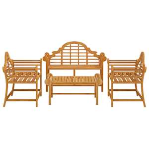 4dílná zahradní sedací souprava masivní teak - obrázek 3
