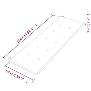Lavice Batavia s královsky modrou poduškou 150 cm masivní teak - obrázek 9