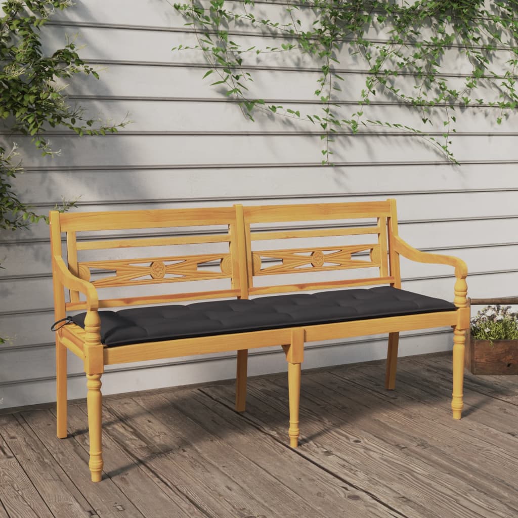 Teak Batavia Ławka ogrodowa z poduszką Drewniana ławka Ławka Wielokrotny wysięgnik vidaXL - Zdjęcie 10 z 90