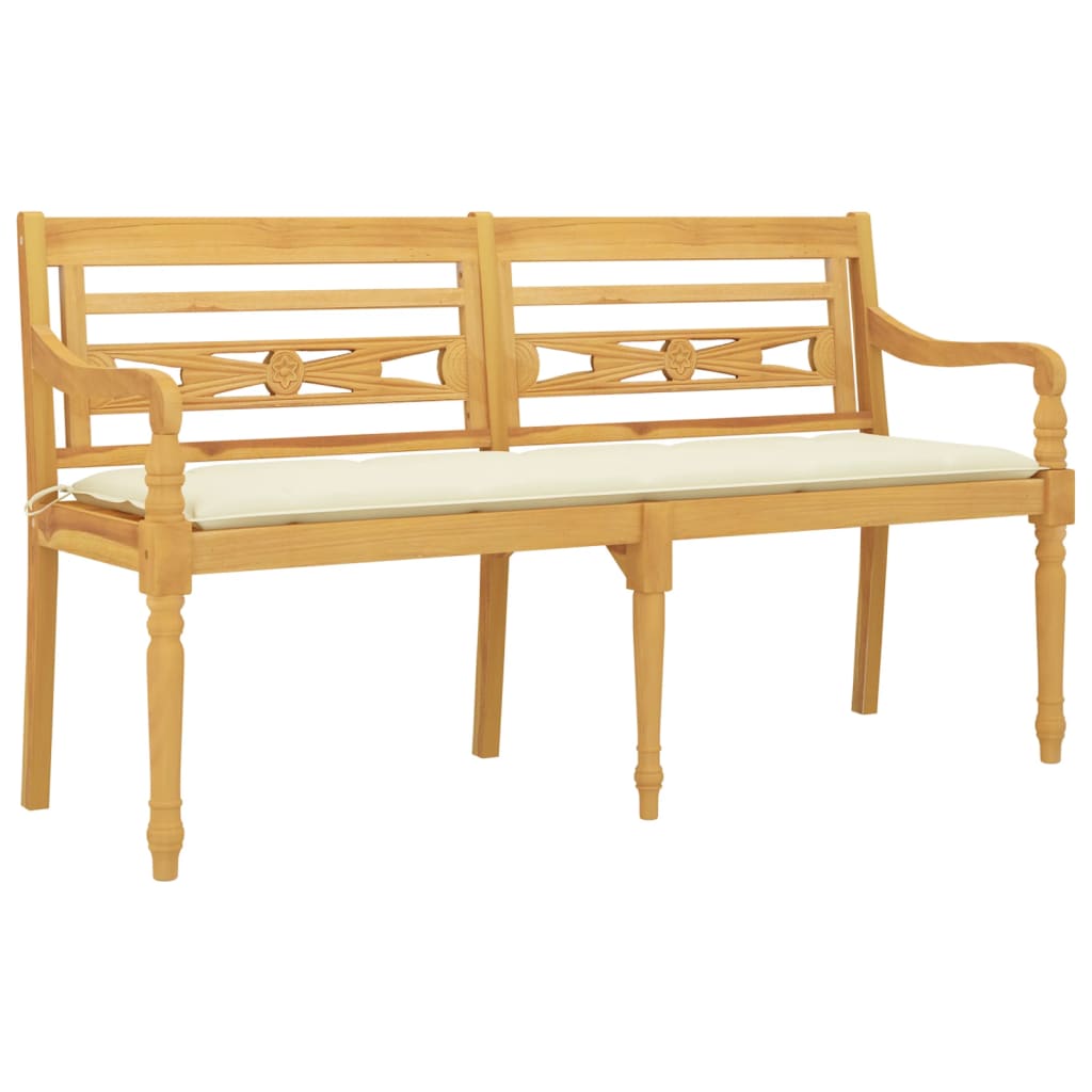 Teak Batavia Ławka ogrodowa z poduszką Drewniana ławka Ławka Wielokrotny wysięgnik vidaXL - Zdjęcie 39 z 90