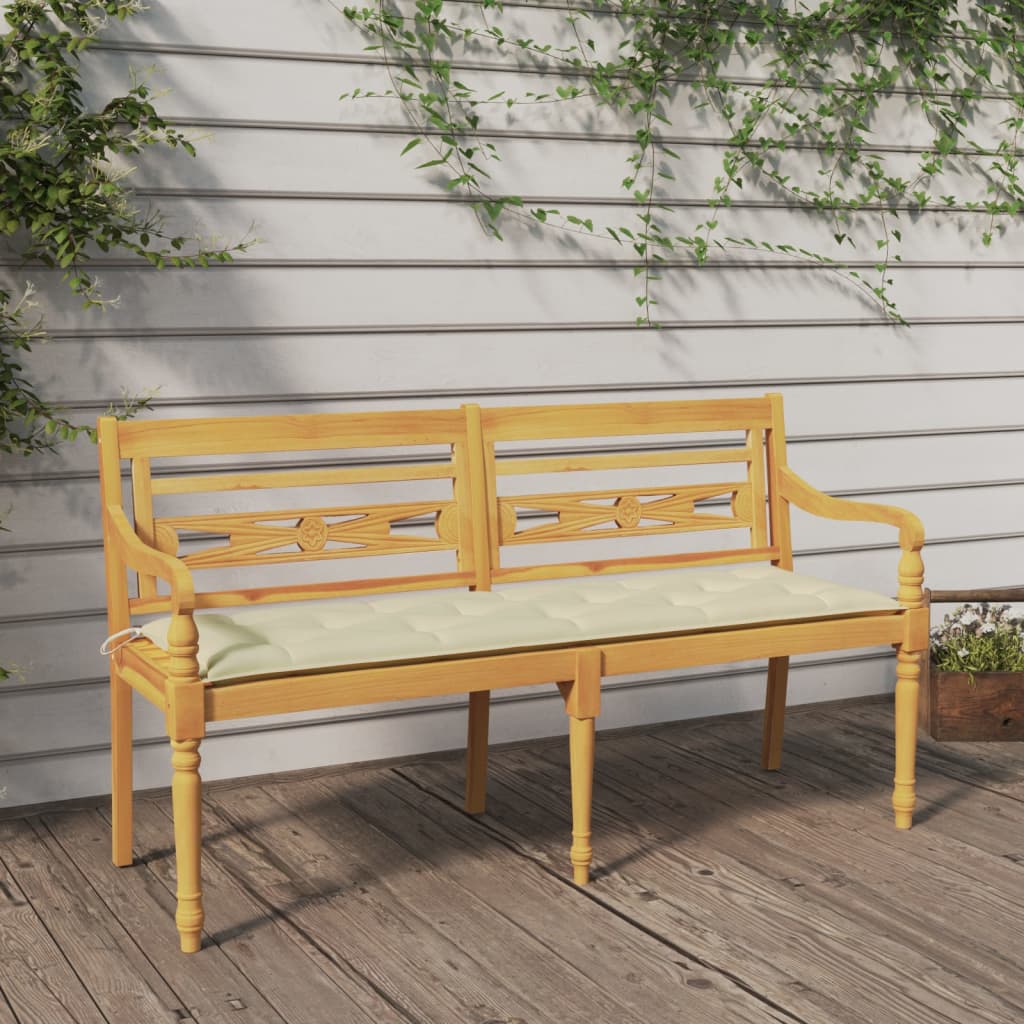 Teak Batavia Ławka ogrodowa z poduszką Drewniana ławka Ławka Wielokrotny wysięgnik vidaXL - Zdjęcie 37 z 90